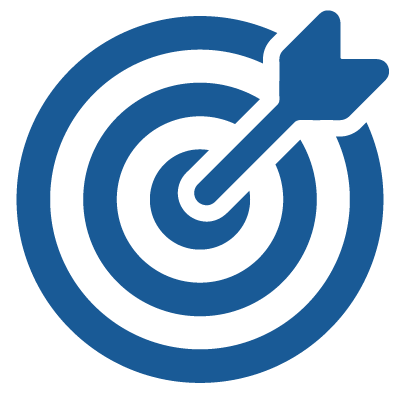 Ícono de un dardo clavando en un tablero, representando la misión de SAC-WALABI de alcanzar objetivos precisos en soluciones tecnológicas.